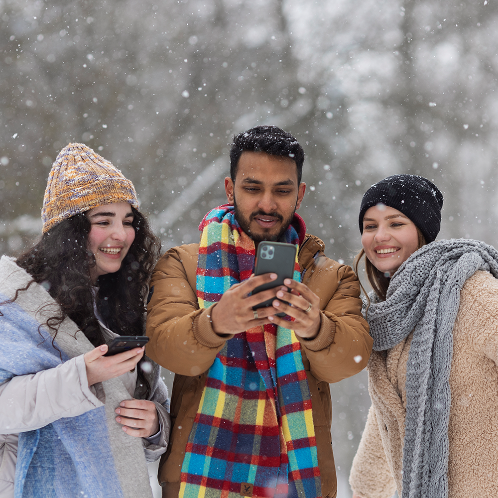 Friends on a Mountain talking a selfie